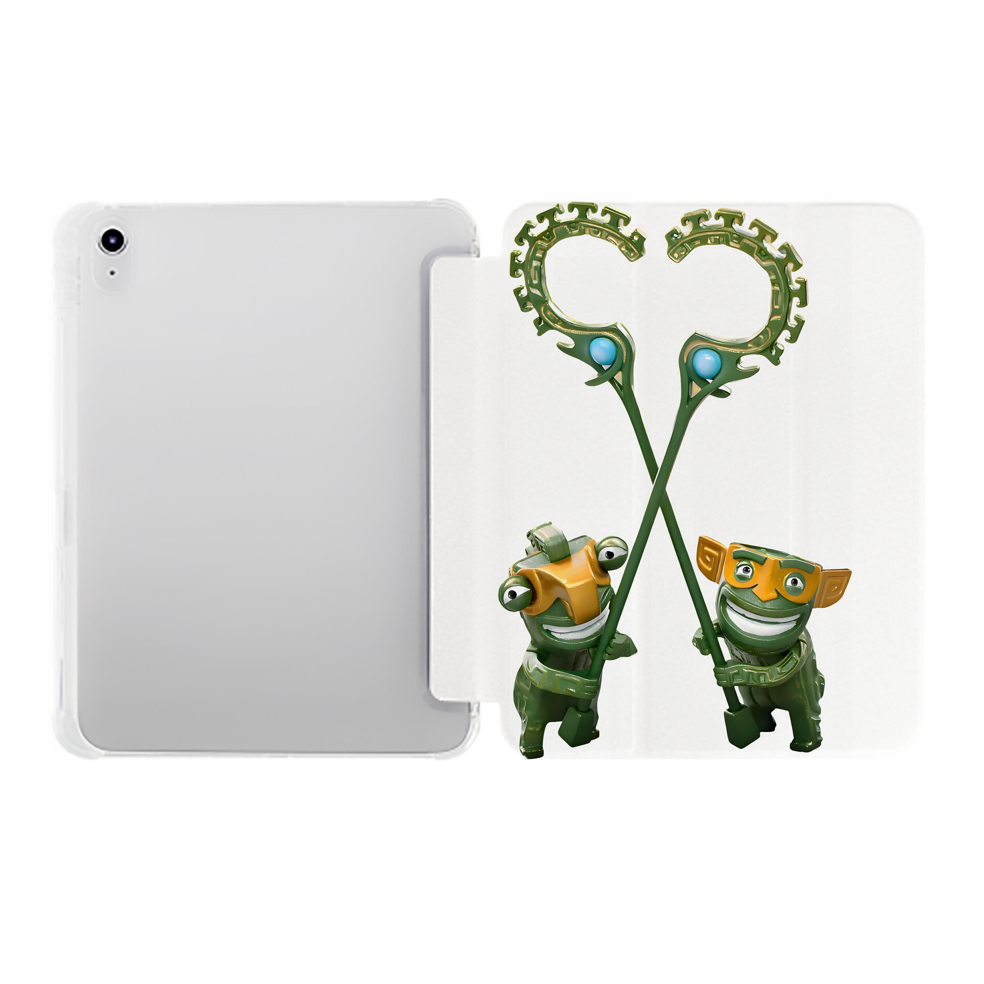 （画像用） Ne Zha 2 ナタ 魔童の大暴れ IPad ケース ペン収納付き 三つ折りスタンド PUレザー×シリコン 対応機種9.5/10.5/10.9インチ